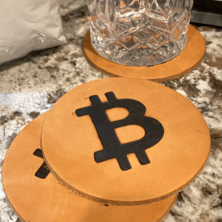 Leather Bitcoin Coaster (Set of 4)