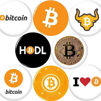 Bitcoin X 8 New 1" Inch (25 mm) Pins